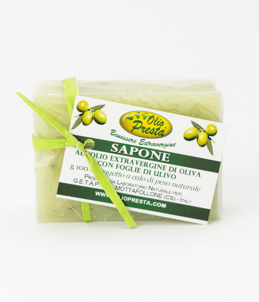 Saponetta Olio Presta con foglie di ulivo 100 gr.