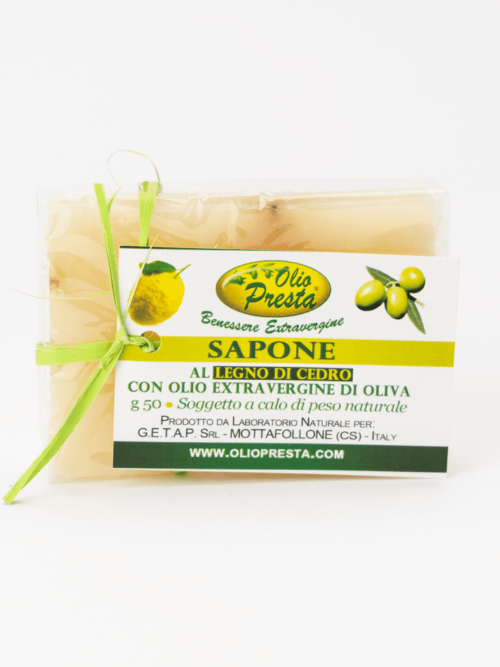 Saponetta al legno di cedro con Olio extravergine di oliva Olio Presta